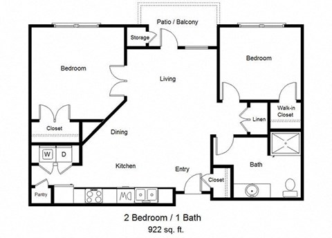 2 bedroom floor plan